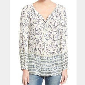 Lucky Brand Paisley Border Peasant Blouse
